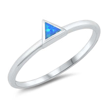 Load image into Gallery viewer, Sterling Silver Lab Opal Triangle Ring