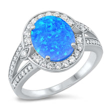 Load image into Gallery viewer, Sterling Silver Lab Opal Ring