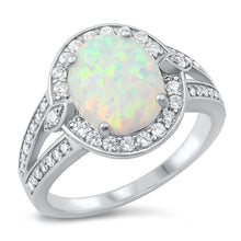 Load image into Gallery viewer, Sterling Silver Lab Opal Ring