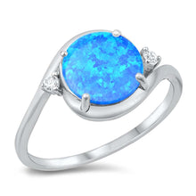 Load image into Gallery viewer, Sterling Silver Lab Opal Ring