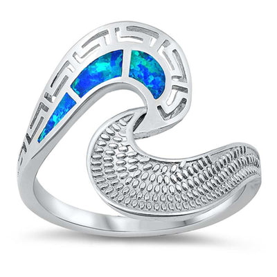 Sterling Silver Lab Opal Ring