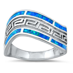 Sterling Silver Lab Opal Ring