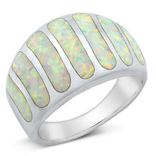 Load image into Gallery viewer, Sterling Silver White Lab Opal Ring