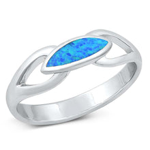 Load image into Gallery viewer, Sterling Silver Blue Lab Opal Ring