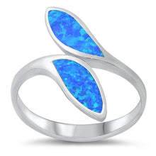 Load image into Gallery viewer, Sterling Silver Blue Lab Opal Ring