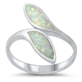 Sterling Silver White Lab Opal Ring