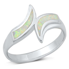 Load image into Gallery viewer, Sterling Silver White Lab Opal Ring