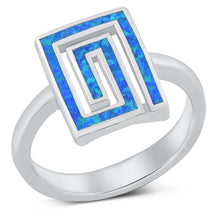 Load image into Gallery viewer, Sterling Silver Aztec Blue Lab Opal Ring