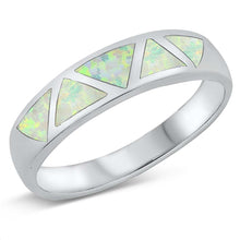 Load image into Gallery viewer, Sterling Silver White Lab Opal Ring