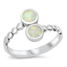Load image into Gallery viewer, Sterling Silver Rhodium Plated White Lab Opal Ring - silverdepot