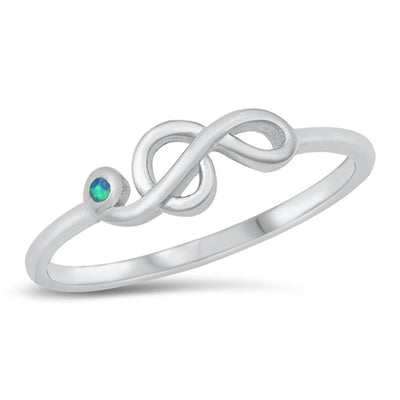 Sterling Silver Rhodium Plated Blue Lab Opal Music Note CZ Ring - silverdepot