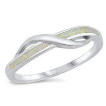 Load image into Gallery viewer, Sterling Silver Rhodium Plated Lab White Opal CZ Ring - silverdepot