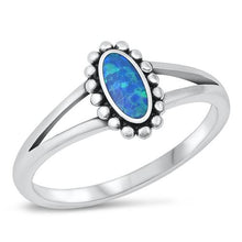 Load image into Gallery viewer, Sterling Silver Blue Lab Opal Ring