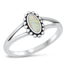 Load image into Gallery viewer, Sterling Silver White Lab Opal Ring