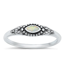 Load image into Gallery viewer, Sterling Silver White Oval Lab Opal Oxidized Ring
