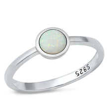 Load image into Gallery viewer, Sterling Silver Round White Lab Opal Ring