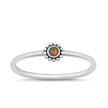 Load image into Gallery viewer, Sterling Silver Oxidized Round Black Lab Opal Ring Face Height-4.6mm