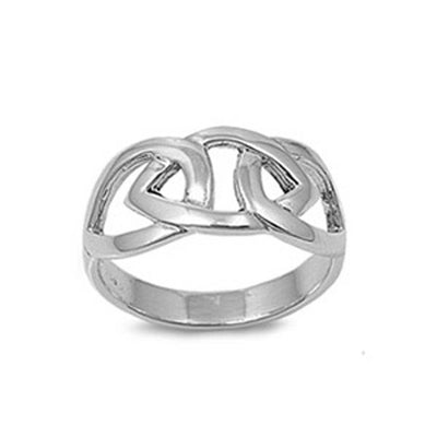 Sterling Silver Trendy Heart Design Ring with Face Height of 10MM
