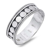 Sterling Silver Bali Vintage with Bead Design RingAnd Face Height of 7MM