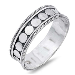 Sterling Silver Bali Vintage with Bead Design RingAnd Face Height of 7MM