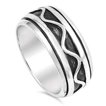 Load image into Gallery viewer, Sterling Silver Spinner Shaped Plain RingsAnd Face Height 9mmAnd Band Width 9mm