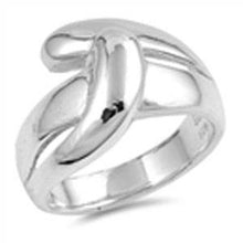 Load image into Gallery viewer, Sterling Silver Curves Shaped Plain RingsAnd Face Height 13mmAnd Band Width 2mm