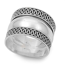 Load image into Gallery viewer, Sterling Silver Modish Eternal Curve Bali Wide Band Ring with Face Height of 17MM