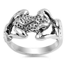 Load image into Gallery viewer, Sterling Silver Frog Shaped Plain RingsAnd Face Height 13mmAnd Band Width 3mm
