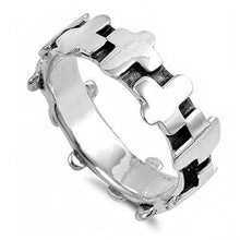 Load image into Gallery viewer, Sterling Silver Cross Shaped Plain RingsAnd Band Width 7mm