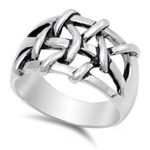Load image into Gallery viewer, Sterling Silver Chain Shaped Plain RingsAnd Face Height 16mmAnd Band Width 6mmAnd Weight 7.6grams