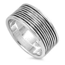 Load image into Gallery viewer, Sterling Silver Lines Shaped Plain RingsAnd Band Width 8mm
