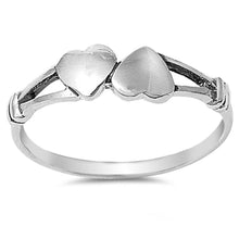 Load image into Gallery viewer, Sterling Silver Trendy Upside Down Heart Ring with Face Height of 4MM