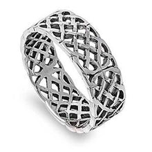 Load image into Gallery viewer, Sterling Silver Celtic Shaped Plain RingsAnd Face Height 8mm