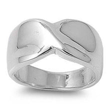 Load image into Gallery viewer, Sterling Silver Wave Shaped Plain RingsAnd Face Height 12mm
