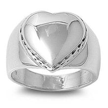 Load image into Gallery viewer, Sterling Silver Heart Shaped Plain RingsAnd Face Height 17mm