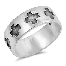 Load image into Gallery viewer, Sterling Silver Cross Shaped Plain RingsAnd Band Width 8mmAnd Weight 4.6grams