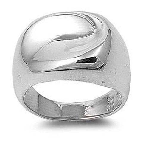 Sterling Silver Dome Shaped Plain RingsAnd Face Height 16mmAnd Band Width 5mm