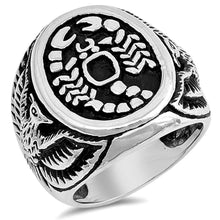 Load image into Gallery viewer, Sterling Silver Scorpion Shaped Plain RingsAnd Face Height 22mmAnd Band Width 6mmAnd Weight 16.5grams