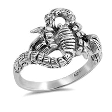 Load image into Gallery viewer, Sterling Silver Scorpion Shaped Plain RingsAnd Face Height 15mmAnd Band Width 3mmAnd Weight 5grams