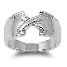 Load image into Gallery viewer, Sterling Silver Cross Shaped Plain RingsAnd Face Height 11mmAnd Band Width 6mm