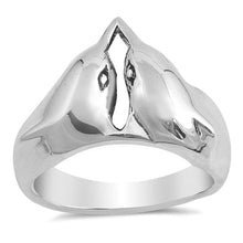 Load image into Gallery viewer, Sterling Silver Dolphins Shaped Plain RingsAnd Face Height 14mmAnd Band Width 3mm