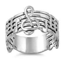 Load image into Gallery viewer, Sterling Silver Music Note Shaped Plain RingsAnd Band Width 12mm