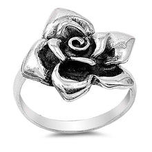 Load image into Gallery viewer, Sterling Silver Rose Shaped Plain RingsAnd Face Width 19mmAnd Band Width 3mm