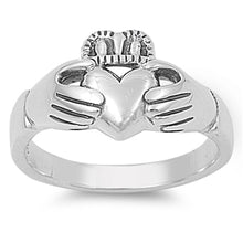 Load image into Gallery viewer, Sterling Silver Claddagh Shaped Plain RingsAnd Face Width 12mmAnd Weight 5grams