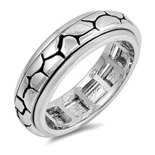 Load image into Gallery viewer, Sterling Silver Rhodium Plated Spinner Shaped Plain RingsAnd Band Width 7mm