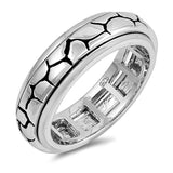 Sterling Silver Rhodium Plated Spinner Shaped Plain RingsAnd Band Width 7mm