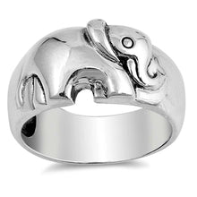 Load image into Gallery viewer, Sterling Silver Elephant Shaped Plain RingsAnd Face Height 11mmAnd Band Width 8mmAnd Weight 8.5grams