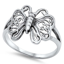 Load image into Gallery viewer, Sterling Silver Butterfly Shaped Plain Rings And Face Height 15mm