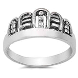 Sterling Silver Crown Shaped Plain RingsAnd Face Height 9mmAnd Band Width 3mm