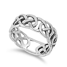 Load image into Gallery viewer, Sterling Silver Celtic Shaped Plain RingsAnd Band Width 8mm